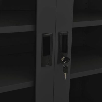 vidaXL Офис шкаф с плантер, антрацит, 90x40x128 см, стомана