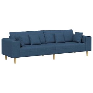 vidaXL Диван Синьо 250 x 77 x 76 см текстил