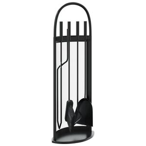 vidaXL Комплект инструменти за камина, 5 части, 23x15x66 см, стомана