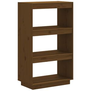 vidaXL Библиотека/разделител за стая, меденокафява, 60x35x103 см, бор