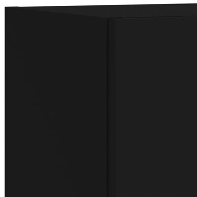 vidaXL ТВ шкафове с LED осветление 2 бр черни 30,5x30x90 см