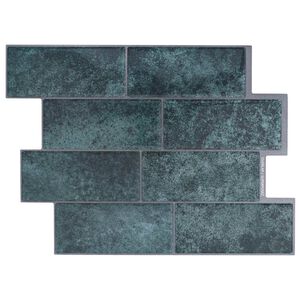 vidaXL Плочка метро 10 pcs Синьо зелено 29 x 21 см Полиуретан и PET