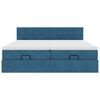 vidaXL Османска легло с матраци, тъмносиньо, 200x200 см, кадифе