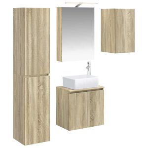 vidaXL Комплект шкафове за баня 5 pcs Дъб сонома 50 x 14,5 x 70 см