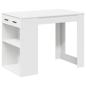 vidaXL Бюрото с чекмедже и рафт бяло 102x62x77,5 cm