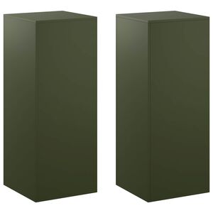 vidaXL Стойка за растения 2 pcs Маслиненозелено 40 x 40 x 100 cm