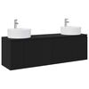 vidaXL Комплект шкафове за баня 3 бр. Черно 161,5 x 44,5 x 82 см