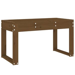vidaXL Градинска пейка, меденокафява, 80x38x45 см, борово дърво масив