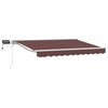 vidaXL Ръчна рамка за сенник с LEDs Кафяв и бял 3,5 x 2,5 m