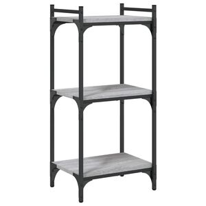 vidaXL Библиотека 3 рафта сив сонома 40x30x86 см инженерно дърво
