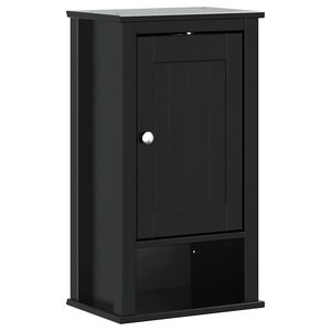 vidaXL Шкаф за баня BERG черен 40x27x71,5 см бор масив