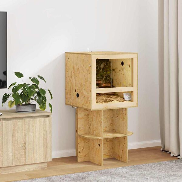 vidaXL Терариум Кафяво 50 x 50 x 50 cm ОСБ