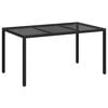 vidaXL Градинска маса Черно 150 x 90 x 75 cm полиратан