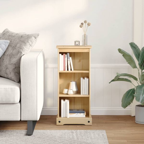 vidaXL Етажерка за книги "Corona" 46x29x100 см масивно дърво бор