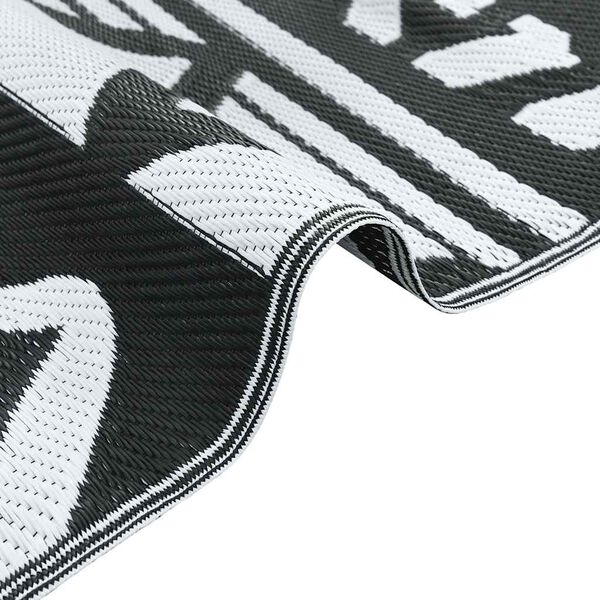 vidaXL Килим за открито, ARAKIL черен, 160x230 см, PP