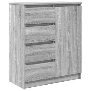 vidaXL Бюфет с чекмеджета, сив сонома, 71x35x84 см, инженерно дърво