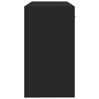 vidaXL Бюро с чекмедже и шкаф, черен, 100x40x73 см, инженерно дърво