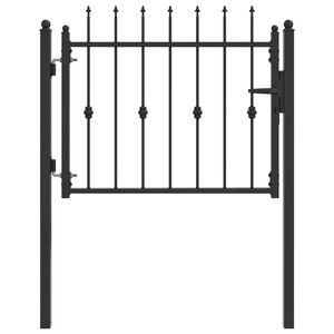 vidaXL Врата за ограда ASTEN 100 x 75 cm Метал Черно С ключалка