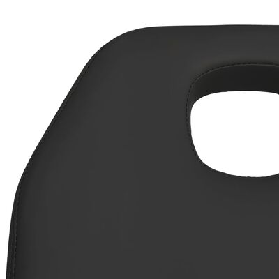 vidaXL Масажна кушетка, черна, 180x62x(87-112) см