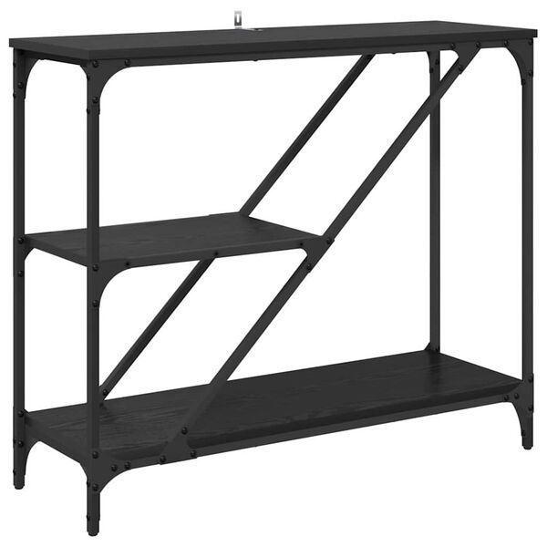 vidaXL Конзолна маса Черния дъб 88,5 x 30 x 75 см Инженерно дърво