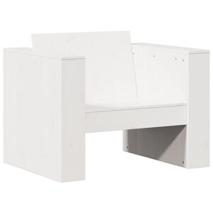 vidaXL Градински диван, бял, 79x60x62 см, борово дърво масив