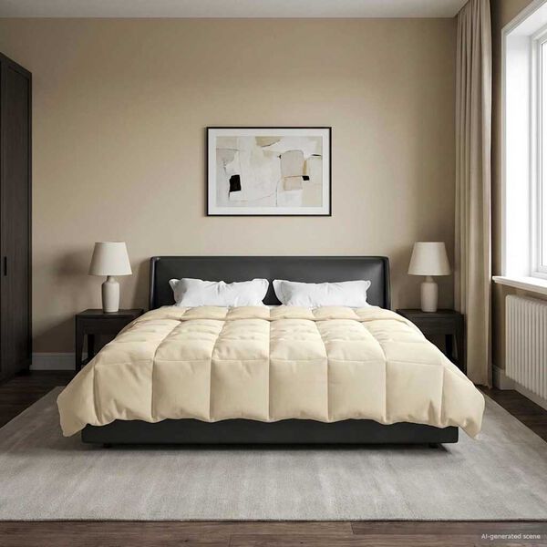 vidaXL Зимен юрган Патичено Крем 220 x 260 cm Микрофибър