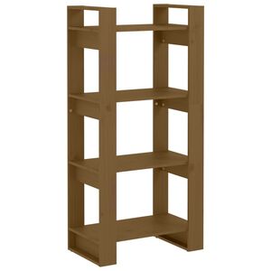 vidaXL Библиотека/разделител за стая, меденокафява, 60x35x125 см, бор
