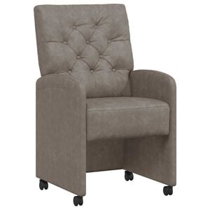 vidaXL Столове с Колела 2 бр. Изкуствена Сив 58 x 67 x 97 см