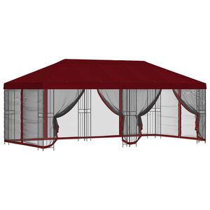 vidaXL Беседка със страници 6 x 3 m Бургундско червен