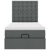vidaXL Османска легло с матрак и LED, тъмносиво, 90x190 см, плат