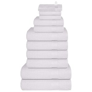 vidaXL Комплект кърпи FROGN, 12 части, бял, 360 г/м&sup2;