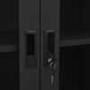 vidaXL Офис шкаф, антрацит, 90x40x180 см, стомана и закалено стъкло