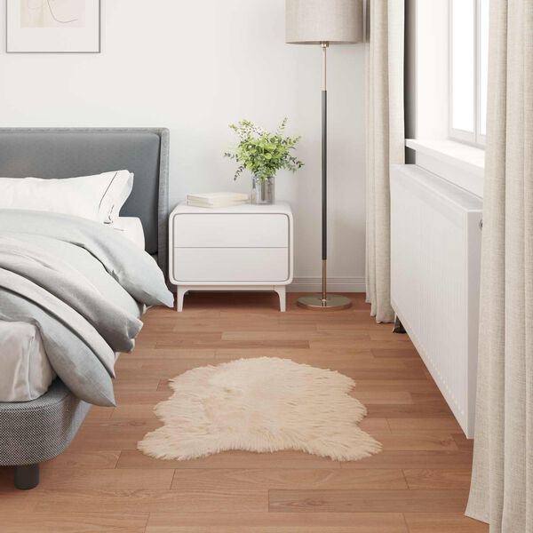 vidaXL Изкуствен овчи килим Tafalla Бежово 80 x 120 cm Полиестер