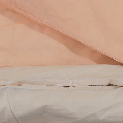 vidaXL Комплект спално бельо, розово, 225x220 см, памук