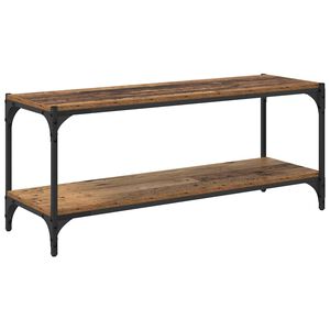 vidaXL ТВ шкаф Старо дърво 100x33x41см Инженерна дървесина и желязо