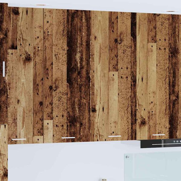 vidaXL Висящ шкаф с врата Старо дърво 80 x 31 x 100 см Инженерно дърво