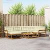 vidaXL Комплект дивани за открито 7 pcs Натурален и Крема
