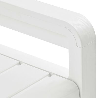 vidaXL Градинска пейка за съхранение, 132,5 см, пластмаса, бяла