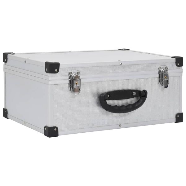 vidaXL CD куфар за 60 диска, алуминий, ABS, сребрист