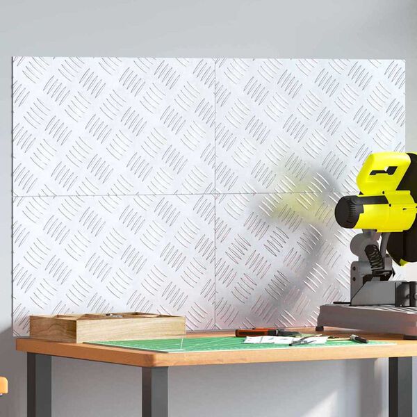 vidaXL Стъпало Правоъгълна 4 pcs Сребрист 50 x 30 cm Алуминий