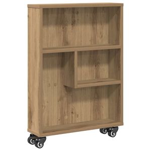 vidaXL Тесен шкаф за съхранение дъб артизан 48x13x68см инженерно дърво