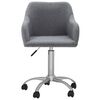 vidaXL Въртящи се трапезни столове, 2 бр, светлосиви, текстил