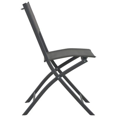 vidaXL Сгъваеми градински столове, 2 бр, стомана и Textilene