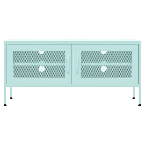 vidaXL ТВ шкаф, мента, 105x35x50 см, стомана