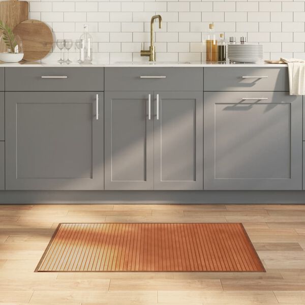 vidaXL Килим, правоъгълен, кафяв, 60x100 см, бамбук