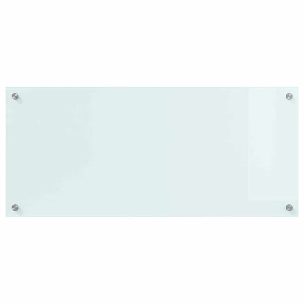 vidaXL Кухненски заден панел Бяло 90 x 40 cm закалено стъкло