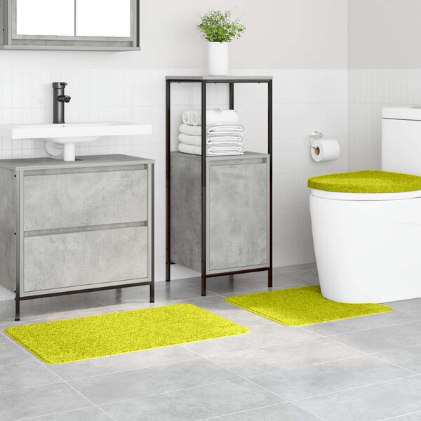 vidaXL Комплект антислип килими за баня 3 pcs Зелен ПП