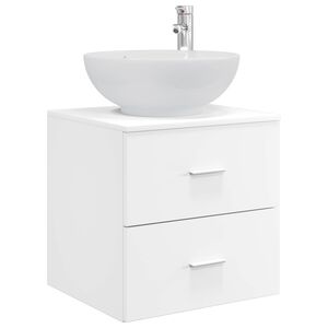 vidaXL Монтирана на стена мивка и тоалетка Бяло 49,5 x 44,5 x 66,5 см