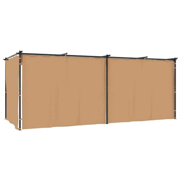 313900 vidaXL Gazebo with Curtains 6x3 m Taupe Steel (not for individual sales / blocked all in blockcades)