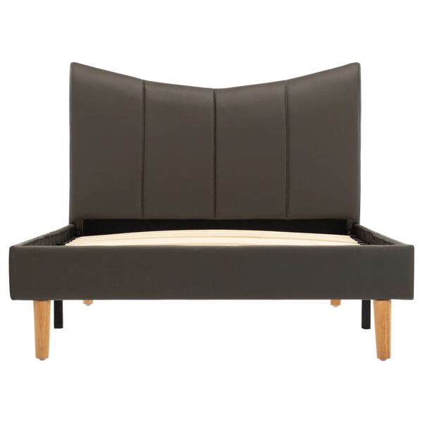 vidaXL Рамка за легло, антрацит, изкуствена кожа, 100x200 cм